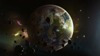 Space planet constellation moon milkyway - a planet free wallpaper