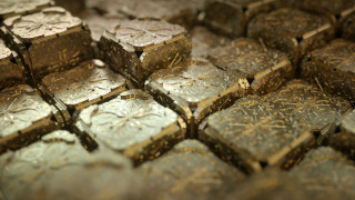 Gold silver metal foil flower - small flower free wallpaper