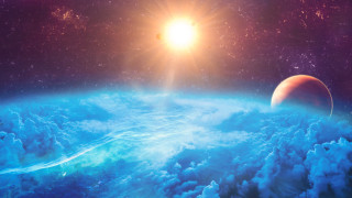 Earth sky stars moon aurora - a view of the earth free wallpaper