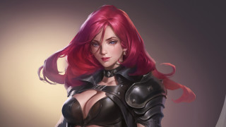 Redhair leatheroutfit fantasy art artstation - a light background free wallpaper