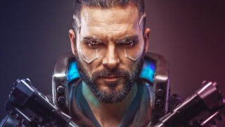 Futuristic bearded cyborg guns cyberpunk - cyborg free wallpaper for desktop