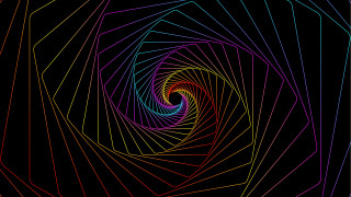 Colorful tunnel lines black red - a blue center free wallpaper