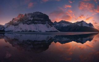 Mountain range lake sunset clouds 4 - a few mountain free wallpaper for desktop