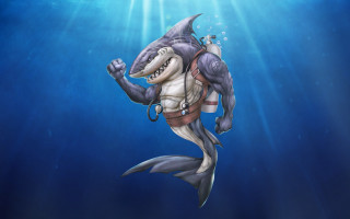 Shark lifejacket scubamask ocean bubble - a shark free wallpaper