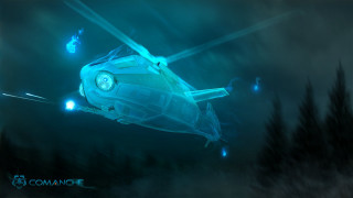 Futuristic helicopter glowing military sci - concept design art free wallpaper for desktop