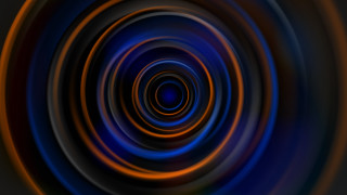 Blue orange circular abstract raytraced - pincushion len free wallpaper