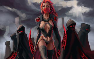 Demon sky woman red costume - a red demon free wallpaper