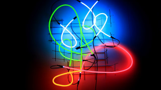 Neon sign abstract sculpture sunset - free neon wallpaper