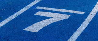 Seven blue parking stop sign - white line free wallpaper