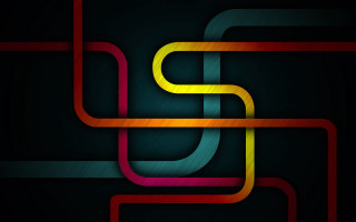 Colorful abstract lines curves black 4 - line free wallpaper