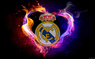 Heart fire real madrid logo - a crown free wallpaper