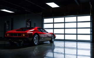 Red sports car garage neoclassicism - a garage next free wallpaper for desktop