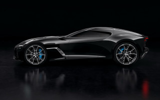 Black sportscar bluewheels reflection dahlov - concept design free wallpaper for desktop