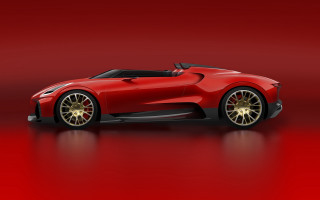 Red sports car gradient dahlov - concept design free wallpaper
