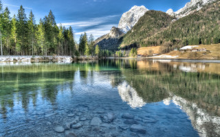 Mountain lake forest sky clouds 4 - lake free wallpaper