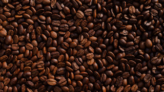 Coffee beans brown background black - a square shape free wallpaper