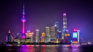 Cui bai city skyline night - tall building free wallpaper