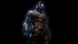 Futuristic man armor glowing helmet - his hand and a helmet free wallpaper