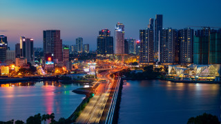 City skyline river bridge night 7 - choi buk free wallpaper