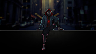 City suit hoodie red light - a ledge in a city free wallpaper