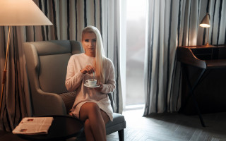 Eszter mattioni woman coffee portrait - a chair holding free wallpaper