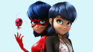 Blue haired superhero girls ladybug - a couple of cartoon characters free wallpaper
