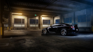Black sports car parking garage 8 - a parking garage free wallpaper for desktop