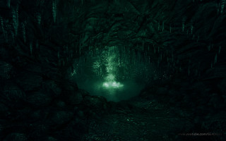 Dark cave light end tunnel - a dark cave free wallpaper