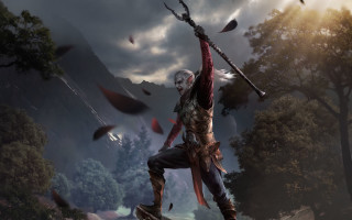 Man helmet sword forest bird - a sword and a helmet free wallpaper