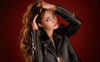 Gothic fashion portrait leather jacket - a leather jacket free wallpaper for desktop