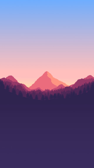 Mountain range pink sky purple - computer graphic free wallpaper for mobile