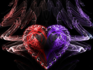 Heart shaped object black background 2 - object free wallpaper for desktop