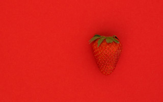 Strawberry red background green stem - berry free wallpaper