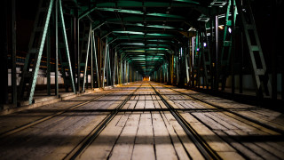 Train tunnel green light walking - side and a person free wallpaper