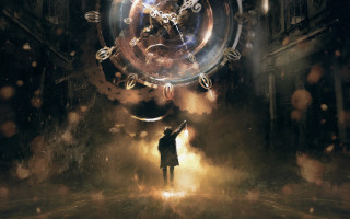 Dark alley clock fantasy planet - a dark alley free wallpaper for desktop