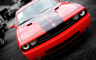 Red car black stripe hood 3 - a black stripe free wallpaper