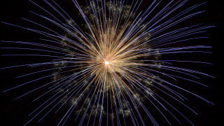 Fireworks night sky blue star - free new year wallpaper