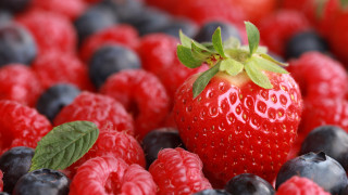 Strawberry blueberry berries flower cake - arcimboldo free wallpaper