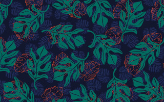 Blue red floral leaves dark - floral pattern free wallpaper