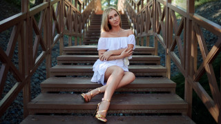 Elina karimova white dress gold - a set of stairs free wallpaper
