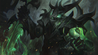 Demonic green eyed giant sword - its hand free wallpaper for desktop