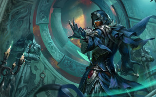 Blue suit man sword demon - a blue suit holding free wallpaper