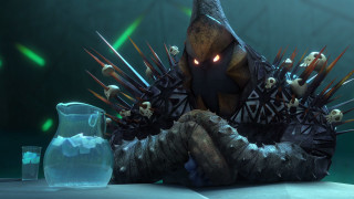 Strange creature skulls table water - skull free wallpaper