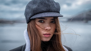 Woman hat water cloudy sky - eszter mattioni free wallpaper for desktop