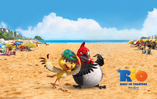 Cartoon character beach chicken woman - free holidays wallpaper for desktop