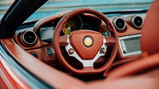 Red car showroom dashboard blurry - interior free wallpaper
