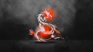 Red white dragon black surface - a red ball free wallpaper