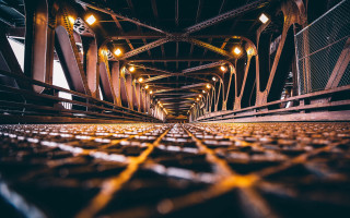 Bridge lights urban shift fall - a walkway free wallpaper