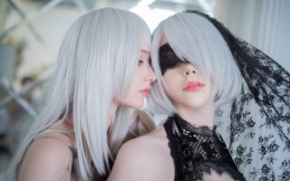 White hair yorha neo romantic - cosplay free wallpaper for desktop