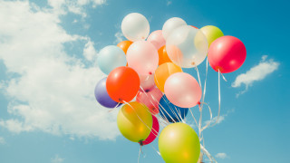 Balloons sky clouds cheerful outdoors - cheerful free wallpaper